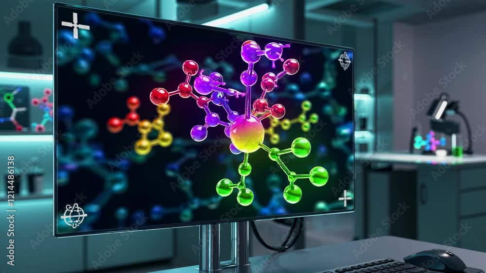 Poster visualization of molecular structures in laboratory setting utilizing computer technology