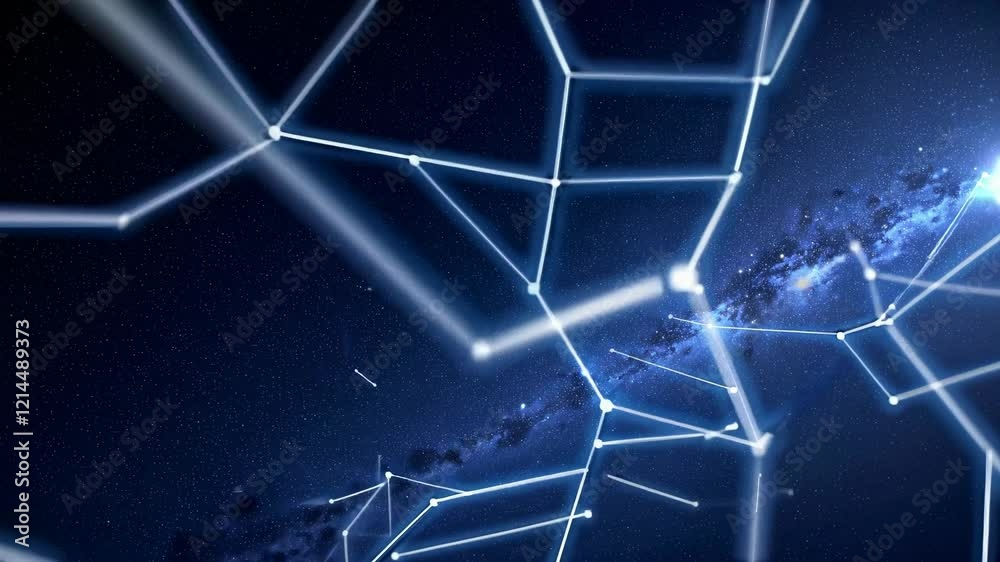 Aufkleber exploring intricate connections in a cosmic web of stars and galaxies
