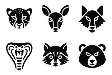 Minimalist Wildlife Animal Line Art Vector Icons - Perfect for World Wildlife Day Designs