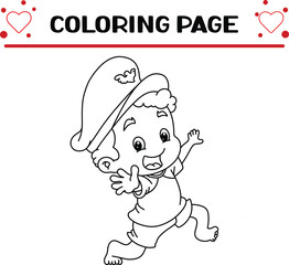 cute boy is acting like police coloring page for kids