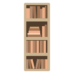 wood shelf with books