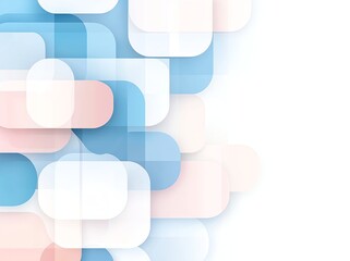 Fototapeta premium An abstract composition of overlapping geometric shapes in pastel colors, creating a modern and visually appealing layout. Perfect for digital design and artistic projects.
