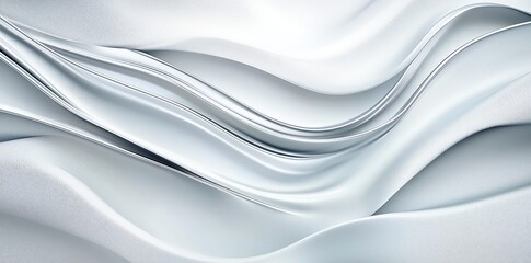 Fototapeta premium An elegant, flowing fabric texture showcasing soft waves and subtle gradients in white shades, perfect for backgrounds or design elements.