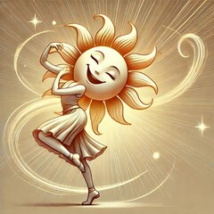 Sunbeam s Delight Playful Dance Dancing with a sunbeam she laugh