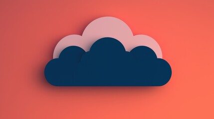 Fototapeta premium Stylish Cloud Design on Colorful Background with Minimalist Aesthetic