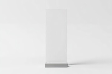 Blank white pylon banner mockup, front view, isolated, 3d rendering. Empty outdoor signage mock up. Clear street poster billboard for advertising. Display outside sign template, Generative AI