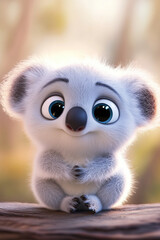 Obraz premium Cute koala play in the trees