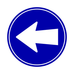 Mandatory left sign. Road sign and symbol. Vector illustration.
