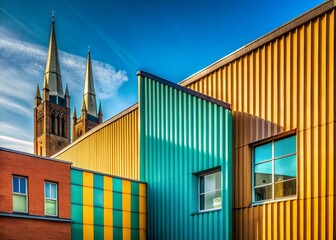 Minimalist Worcester Cityscape: Architectural Lines and Shadows