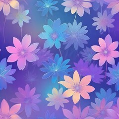 Iridescent holographic patterns with smooth flower surface