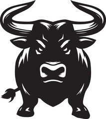 Haunted bull black and white vector