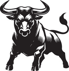 Haunted bull black and white vector