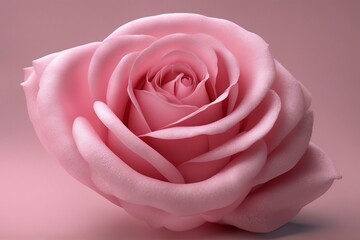 Close-up of a Gorgeous Pink Rose, Showcasing Its Delicate Petals and Vibrant Color. Generative AI