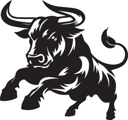 Haunted bull black and white vector