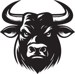 Haunted bull black and white vector