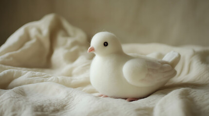 Dove stuffed toy with shimmering accents