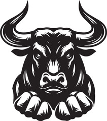 Haunted bull black and white vector