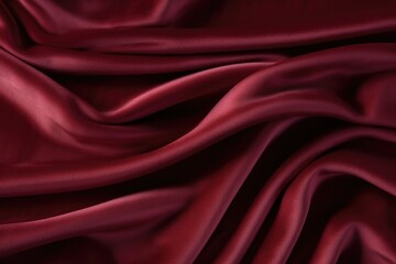 Obraz premium Crumpled Claret Velvet Textile Closeup. Detailed Textured Background of Red Velvet Fabric