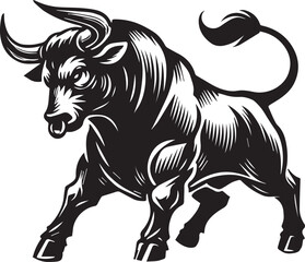 Haunted bull black and white vector