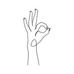 Human Hands continuous one line art drawing of isolated outline vector illustration