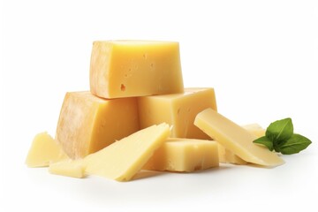Delicious Parmesan Cheese: The Perfect Healthy and Tasty Snack for Your Meals - Isolated and White for Your Food Photography Needs