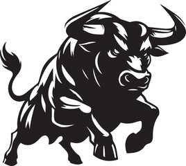 Haunted bull black and white vector