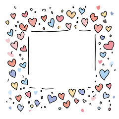 decorative photo frame surrounded by colorful hearts, perfect for memories