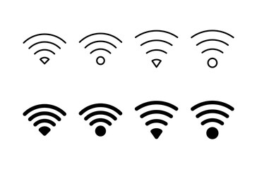WIFI Icon vector isolated on white background. signal vector icon. Wireless and wifi icon or sign for remote internet access