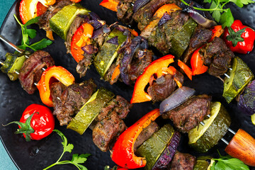 Metal skewers with delicious roe meat.
