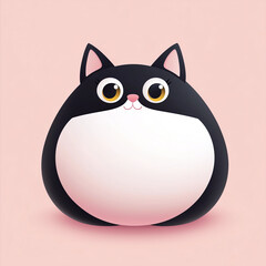Fototapeta premium flat illustration of a cute fat cat