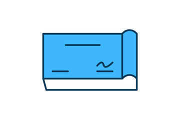 Cheque icon. icon related to Payment. suitable for web site, app, user interfaces, printable etc. flat line icon style. simple vector design editable
