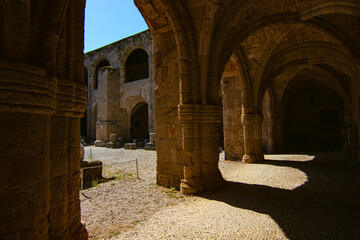 Historic Courtyard of the Rhodes Archaeological Museum, Greece