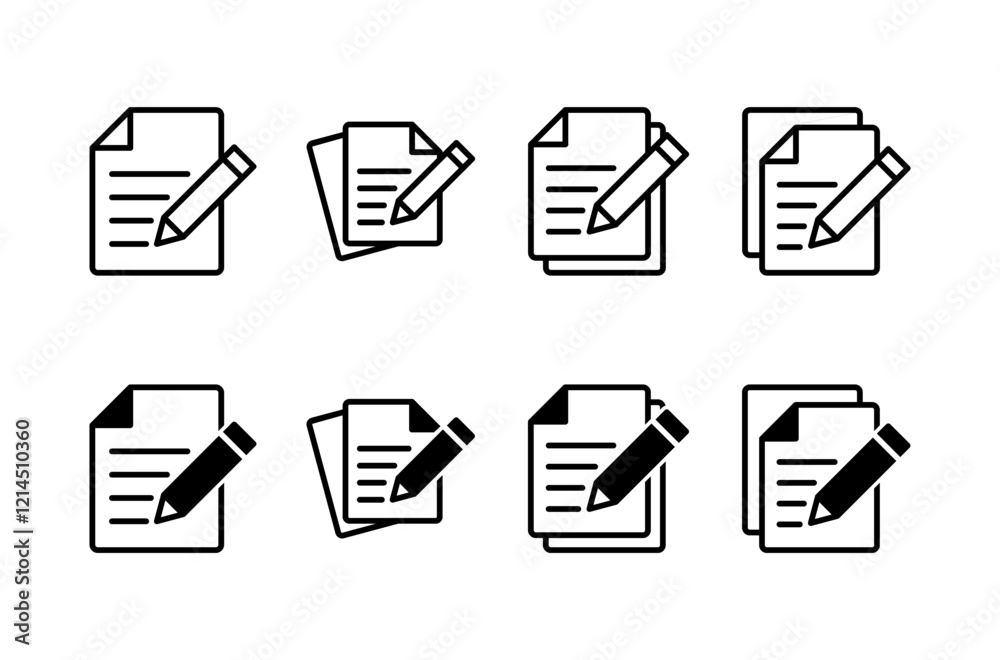 Wall mural note icon vector isolated on white background. taking note icon vector. edit line icon. document wri