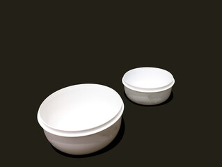 White empty plastic bowl 