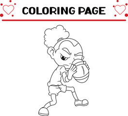 professional rugby player is holding ball coloring page for kids