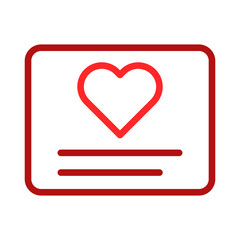 Red Heart Icon on Rectangle Design