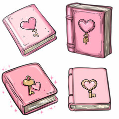 Pink journal with heart lock and key, perfect for secret thoughts and dreams