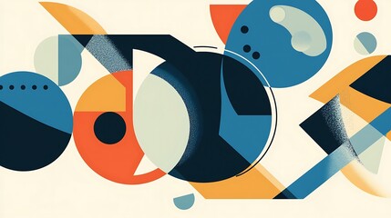 Obraz premium Abstract geometric shapes composition, vibrant colors, modern design, possible use in graphic design