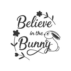 Obraz premium Happy Easter with Bunny and Typography T-shirt Design for Prints 