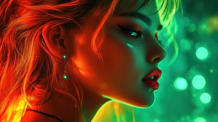 Neon Nights: A Portrait of Feminine Strength and Allure