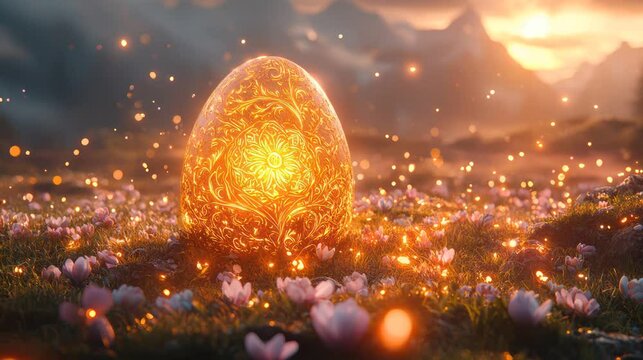 A golden digital easter egg on the ground