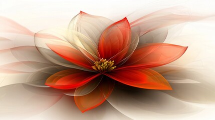Obraz premium Abstract red and white flower blossom.