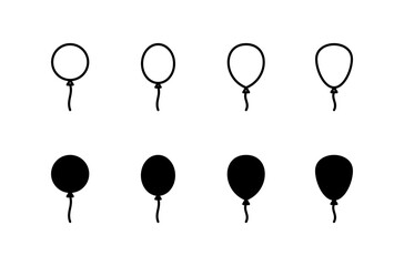 Balloon icon vector isolated on white background. party balloon icon decoration birthday vector. Balloon vector icon