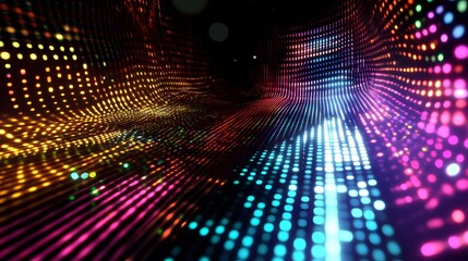 Fototapeta premium Colorful Abstract LED Light Tunnel Background