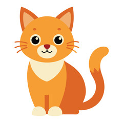Cute Cat Illustration on White Background