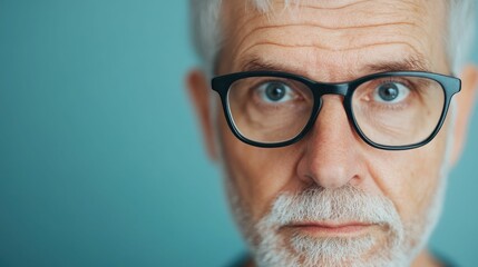 Embracing Wrinkles as Part of Life s Story on Weathered Skin of Pensive Senior Man with Gray Hair and Glasses Conveying Wisdom and Experience Through Facial Expression and Texture