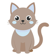 Obraz premium Adorable Cat Illustration on White Background