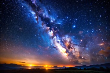 Fototapeta premium Night Sky Starry Background Texture - Astrophotography Image for Product Photography