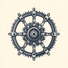 Vintage Ship's Wheel Graphic Design