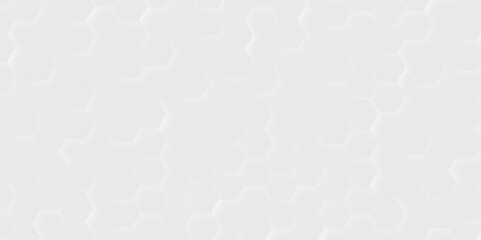 Abstract white hexagon background. Vector Illustration. Hexagon concept design abstract technology background. 3D Futuristic abstract honeycomb mosaic white background.